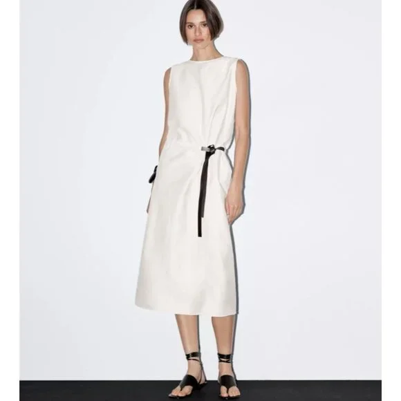 Midi dress with belt size XS-S - Picture 2 of 6